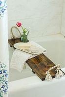 Полка-поднос для ванной комнаты деревянная "Элегант №4"