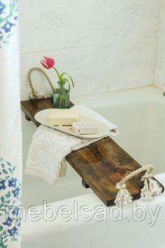 Полка-поднос для ванной комнаты деревянная "Элегант №4" - фото 1 - id-p138407585