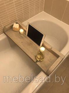 Полка-поднос для ванной комнаты деревянная "Элегант №6" - фото 1 - id-p138407599