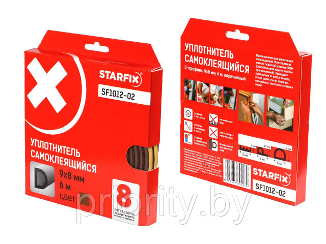 Уплотнитель "D" коричневый 9х8мм 6м STARFIX (SF1012-02)