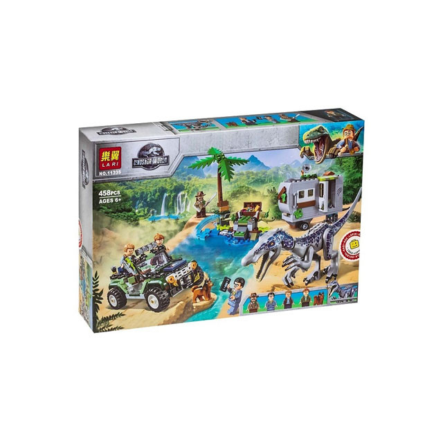 Конструктор Lari 11335 Dinosaur World Поединок с бариониксом: охота за сокровищами (аналог Lego 75935) 458 дет
