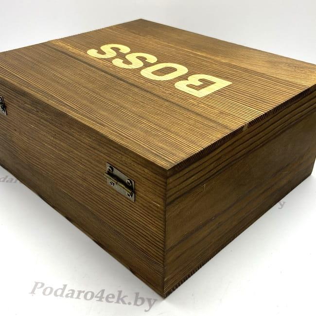 Подарочный набор для виски «BOSS» в деревянной коробке - фото 5 - id-p138423539