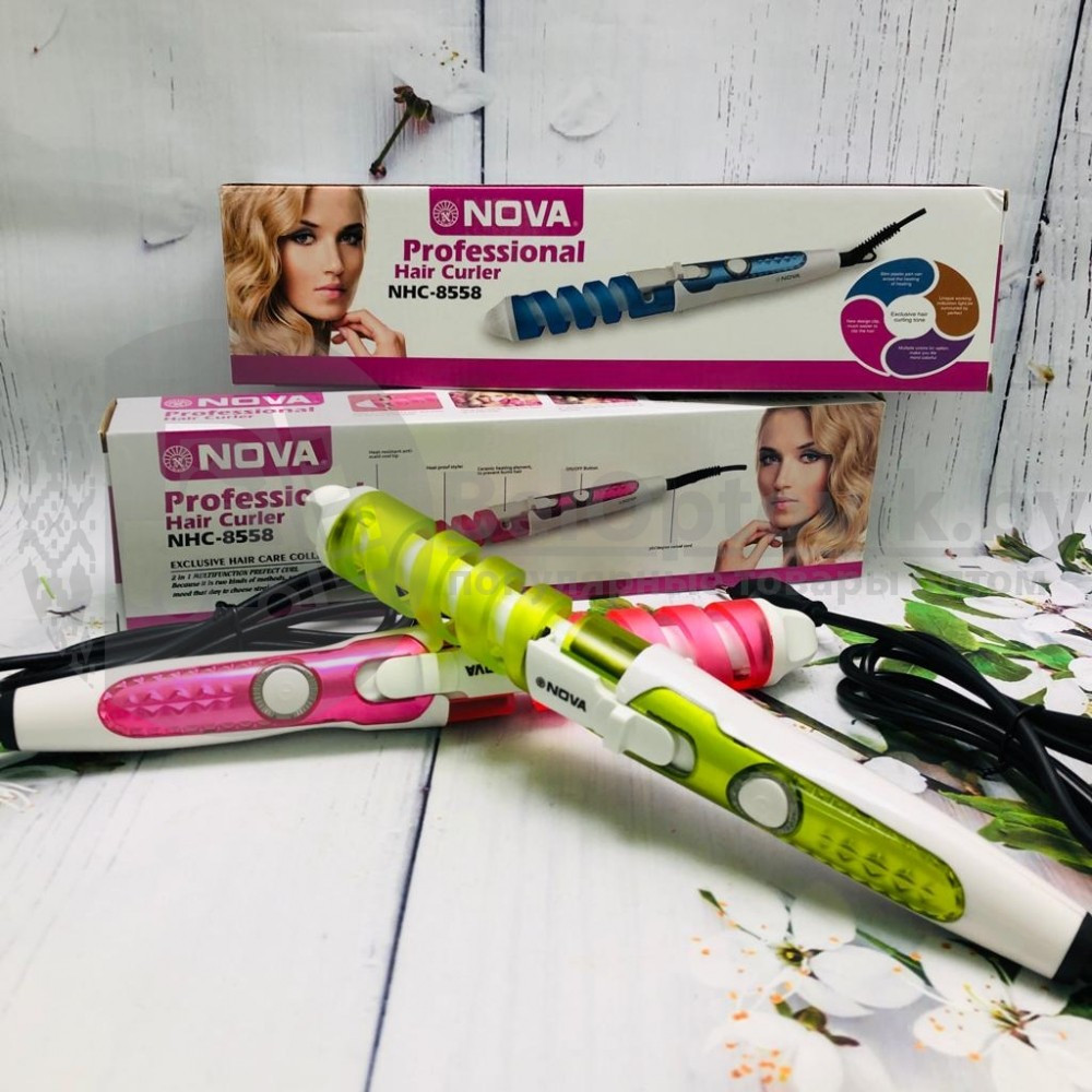 Профессиональная плойка для волос NOVA Professional Hair Curler NHC-5322 (5311) Розовая - фото 8 - id-p119210065