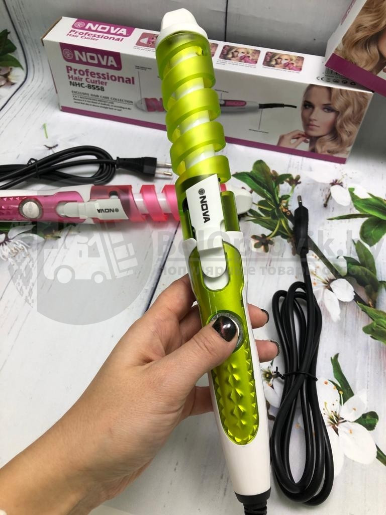 Профессиональная плойка для волос NOVA Professional Hair Curler NHC-5322 (5311) Розовая - фото 4 - id-p119210065