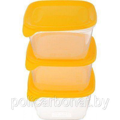 Набор контейнеров для СВЧ Fresh&Go 3шт. x 1,2L, желтый - фото 2 - id-p138423627