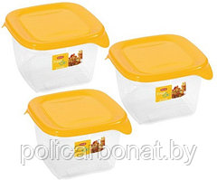 Набор контейнеров для СВЧ Fresh&Go 3шт. x 1,2L, желтый