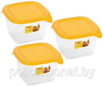 Набор контейнеров для СВЧ Fresh&Go 3шт. x 1,2L, желтый - фото 1 - id-p138423627