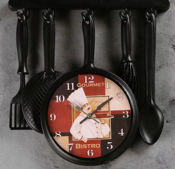 Кухонные часы дизайнерские настенные в форме столовых приборов.Супер-цена! - фото 2 - id-p105328398