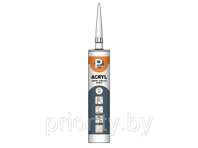 Герметик акриловый P PLUS Acryl (бел.) 280мл