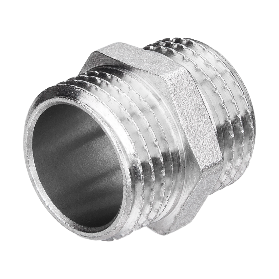 Ниппель DN15 G1/2" латунь никелир. AQUALINK