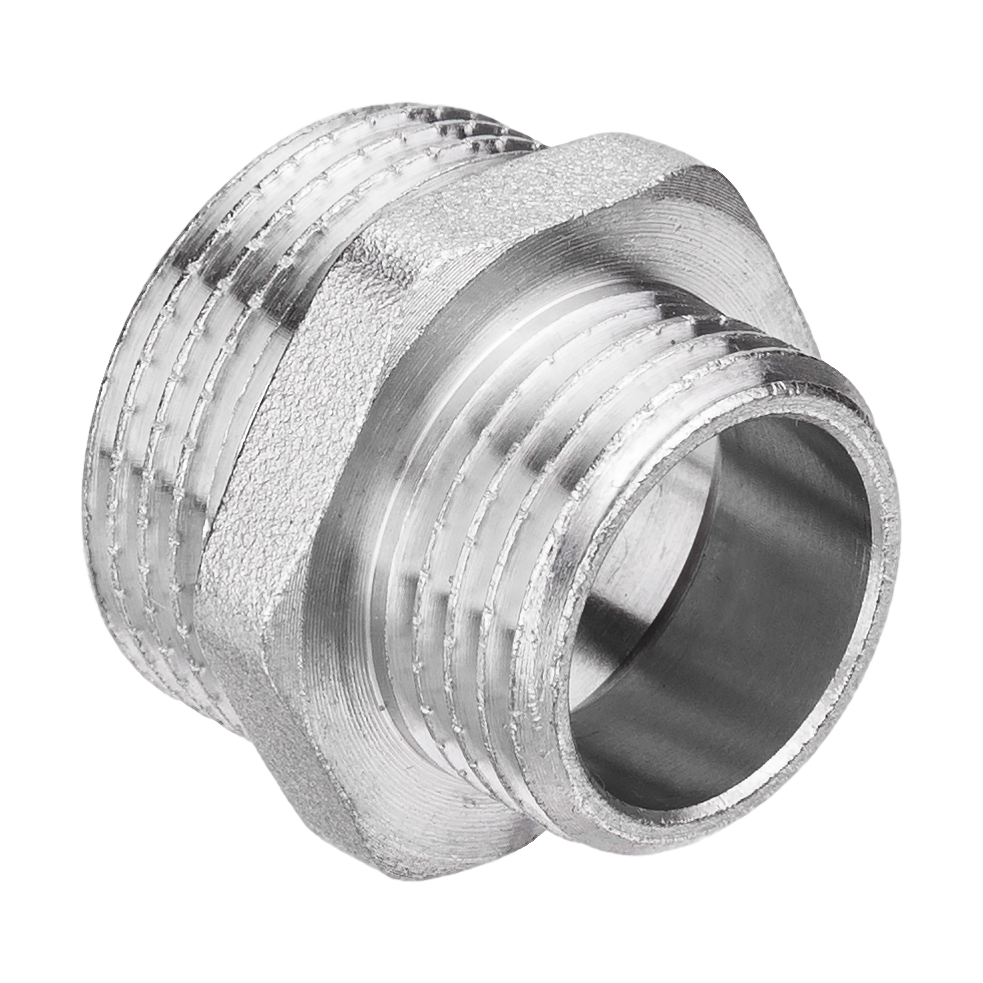 Ниппель переходной DN20х15 G3/4"х1/2" латунь  никелиров. AQUALINK