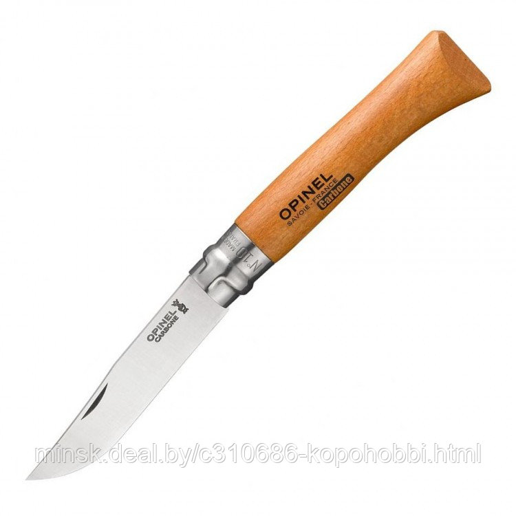 Нож Opinel №10, углеродистая сталь, рукоять из бука - фото 2 - id-p138459802