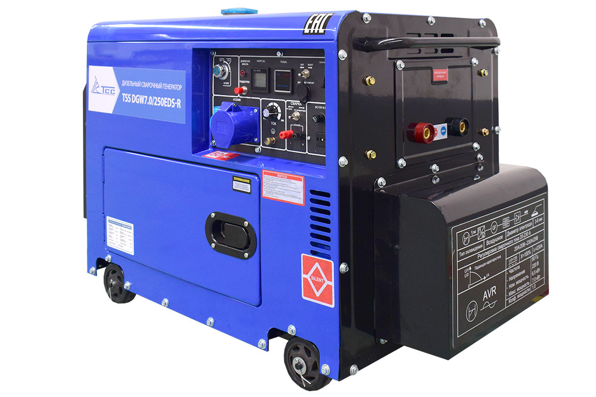 Инверторный дизельный сварочный генератор в кожухе TSS DGW 7.0/250EDS-R - фото 1 - id-p138461833