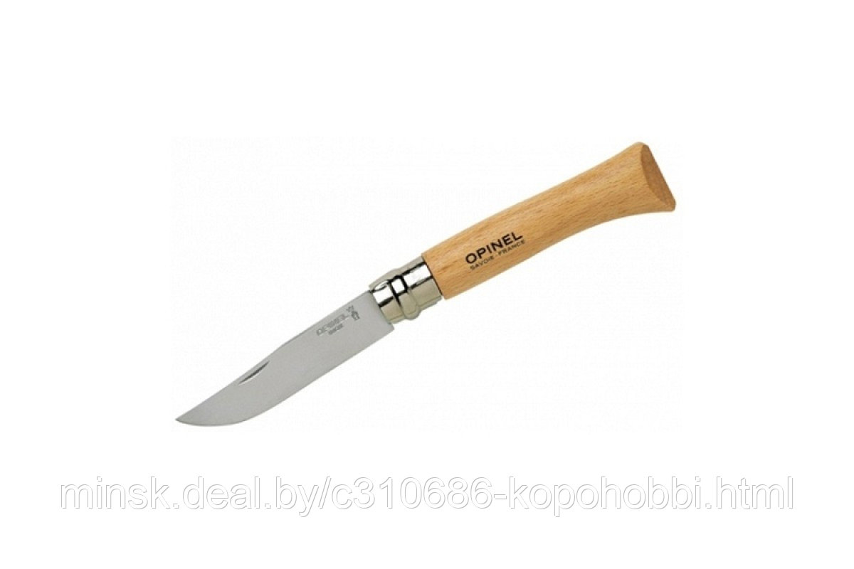 Нож Opinel №10, нержавеющая сталь, рукоять из бука - фото 2 - id-p138462651