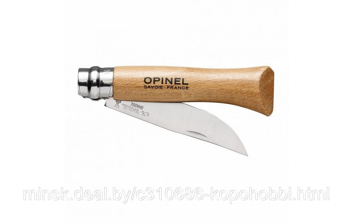 Нож Opinel №10, нержавеющая сталь, рукоять из бука - фото 4 - id-p138462651