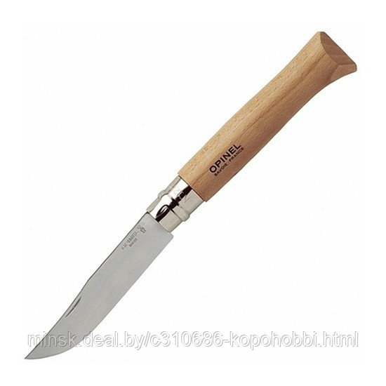 Нож Opinel №12, нержавеющая сталь, рукоять из бука - фото 2 - id-p138465955