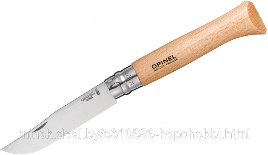 Нож Opinel №12, нержавеющая сталь, рукоять из бука - фото 4 - id-p138465955