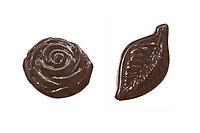 Форма для шоколадных украшений "Розочки и листочки"