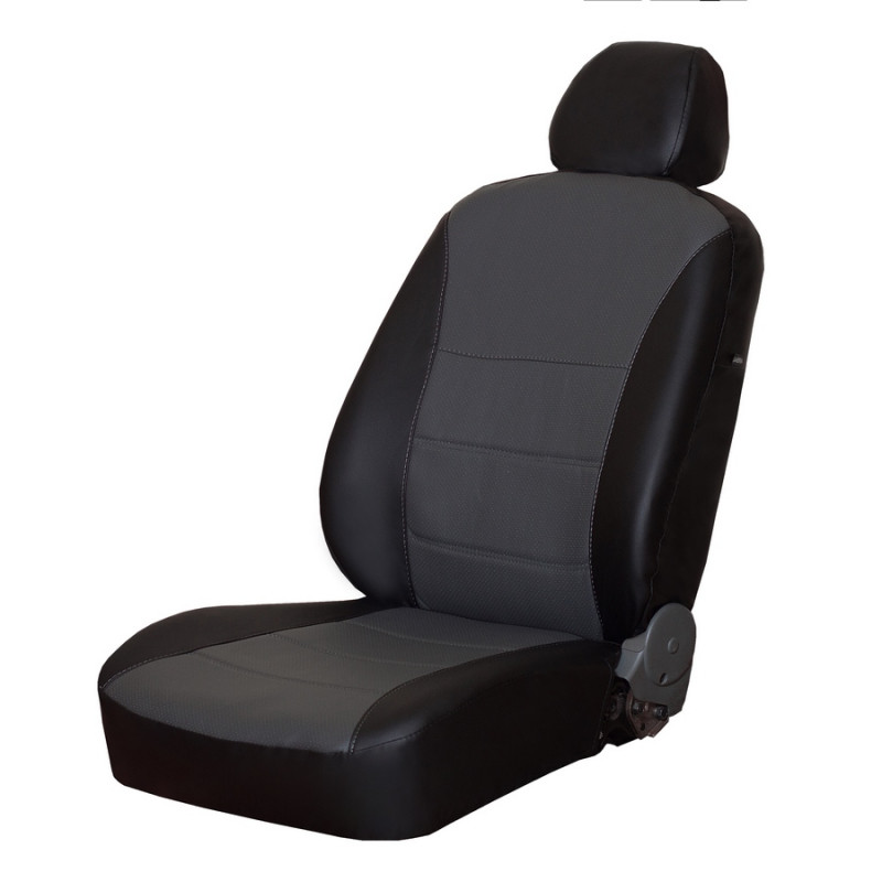 Чехлы для TOYOTA Corolla Verso 2004-2007 Эко-кожа (цвет Черно-Серый) (Bear-Auto) модельные