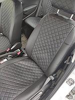 Чехлы для Renault Logan 2014- Эко-кожа\2Д Ромб (цвет Черный\2Д РОМБ малый.) (Bear-Auto) модельные