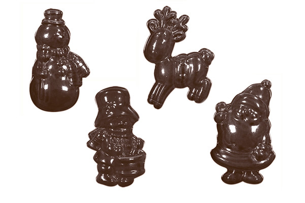 Форма для шоколадных украшений "Барабанщик, снеговик, олень, Дед Мороз" - фото 1 - id-p138487470