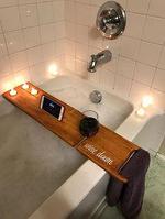 Полка-поднос для ванной комнаты деревянная "Элегант №8"