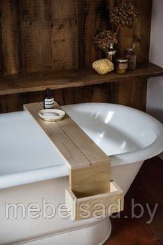 Полка-поднос для ванной комнаты деревянная "Элегант №14" - фото 1 - id-p138517382