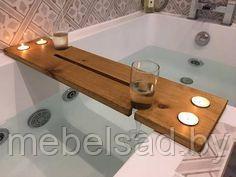 Поднос-полка деревянный для ванной комнаты  "Элегант №15"