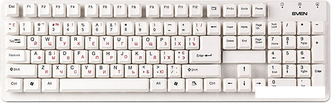 Клавиатура SVEN Standard 301 USB (белый), фото 2