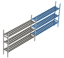 Дополнительная линейная секция. 3 яруса (решетчатая полка) 400х1230х1200 мм