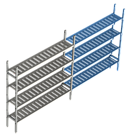 Дополнительная линейная секция. 4 яруса (решетчатая полка) 400х1230х1200 мм