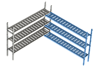 Дополнительная угловая секция. 3 яруса (решетчатая полка) 400х1530х1500 мм