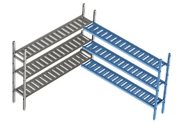 Дополнительная угловая секция. 3 яруса (решетчатая полка) 400х1530х1500 мм