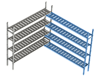 Дополнительная угловая секция. 4 яруса (решетчатая полка) 400х1030х1000 мм
