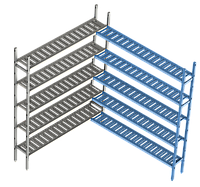Дополнительная угловая секция. 5 ярусов (решетчатая полка) 400х1030х1000 мм