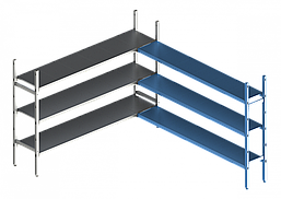 Дополнительная угловая секция. 3 яруса 400х1230х1200 мм