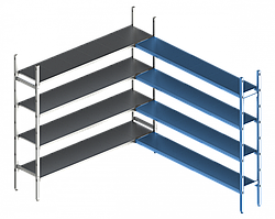 Дополнительная угловая секция. 4 яруса 400х1030х1000 мм