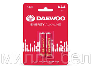 Батарейка AAA LR03 1,5V alkaline BL-2шт DAEWOO ENERGY