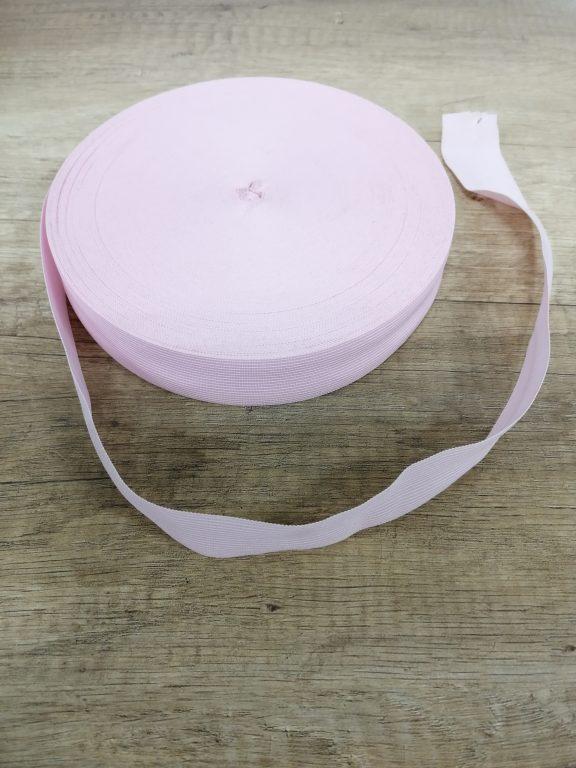 Тесьма вязаная окантовочная  розовая ширина 32 мм