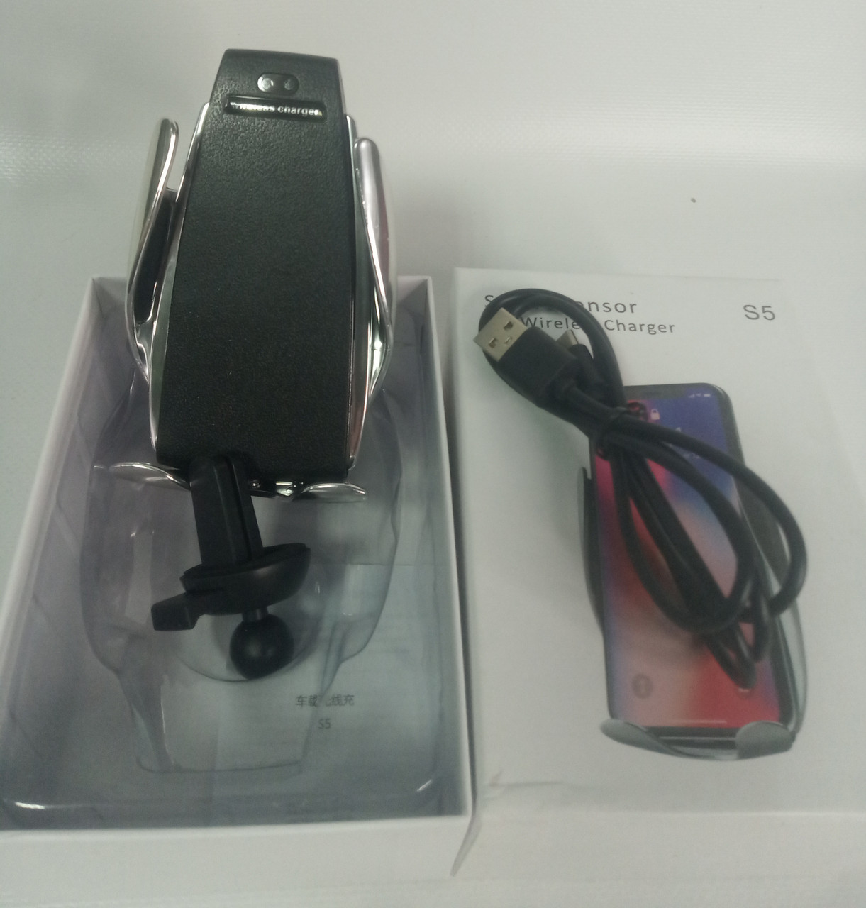 Беспроводная зарядка держатель для смартфона smart sensor S5 - фото 4 - id-p138566793
