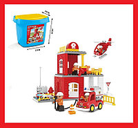 2496915 Конструктор KIDS HOME TOYS "Пожарная станция", 60 элементов, крупные детали