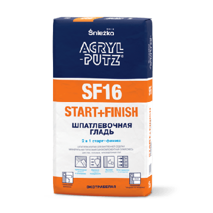 Шпатлевка Акрил-путц SF16 ACRYL-PUTZ START+FINISH (15кг), фото 2