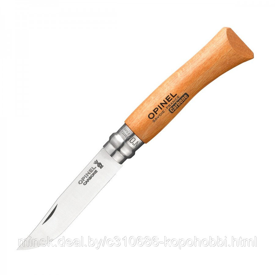 Нож Opinel №7, углеродистая сталь, рукоять из бука - фото 1 - id-p138599708