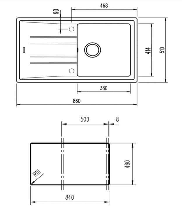 Кухонная мойка TEKA STONE 50 В-TG серый металлик - фото 2 - id-p138609600