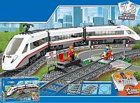 Конструктор Скоростной пассажирский поезд, дистанц. управление 02010 / 8012, аналог Лего 60051