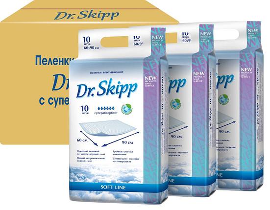 Одноразовые пеленки набор Dr. Skipp Soft line, 30 шт., 60x90см., фото 2