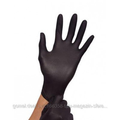 Перчатки Nitrile черные нитриловые, 100 шт (размер XS / S / M / L / XL)