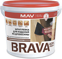 Шпатлевка BRAVA ACRYL PROFI-1 для изд. из древесины ольха 0,28 л (0,3 кг), фото 2