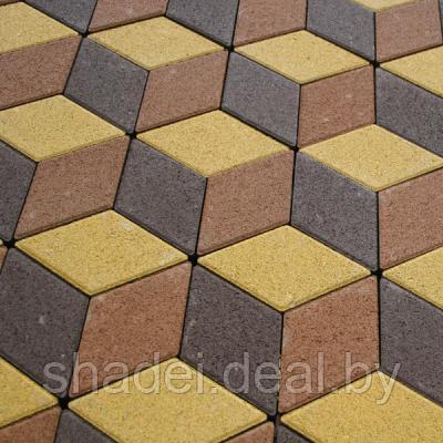 Тротуарная плитка Ромб 246x146x60 цвет Серый - фото 2 - id-p138683317