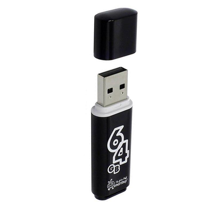 64GB Glossy series Black USB флеш SMARTBUY - фото 1 - id-p138610895